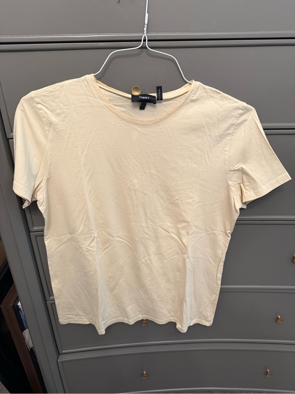 Theory Soft Cream Short Sleeve Crew Tee